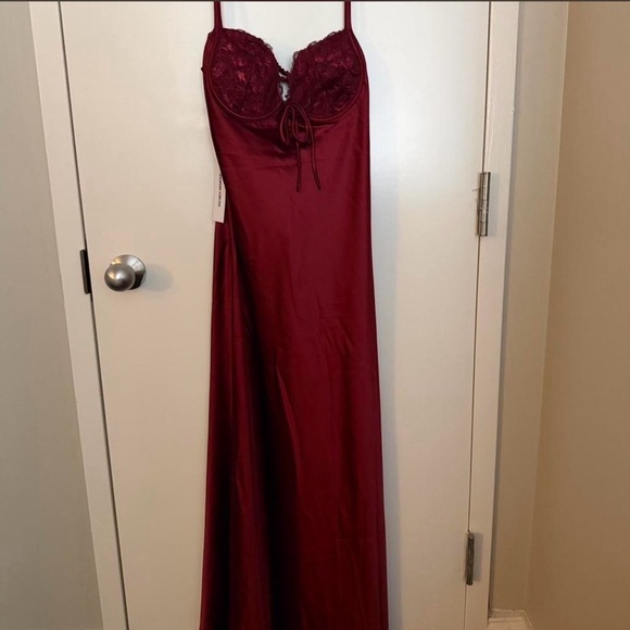Princess Polly Dresses & Skirts - Princess Polly Deep Red Lace Maxi Dress